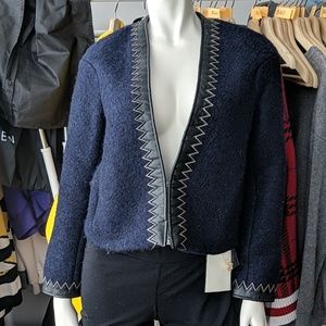 Classy Navy Wool Crop Jacket